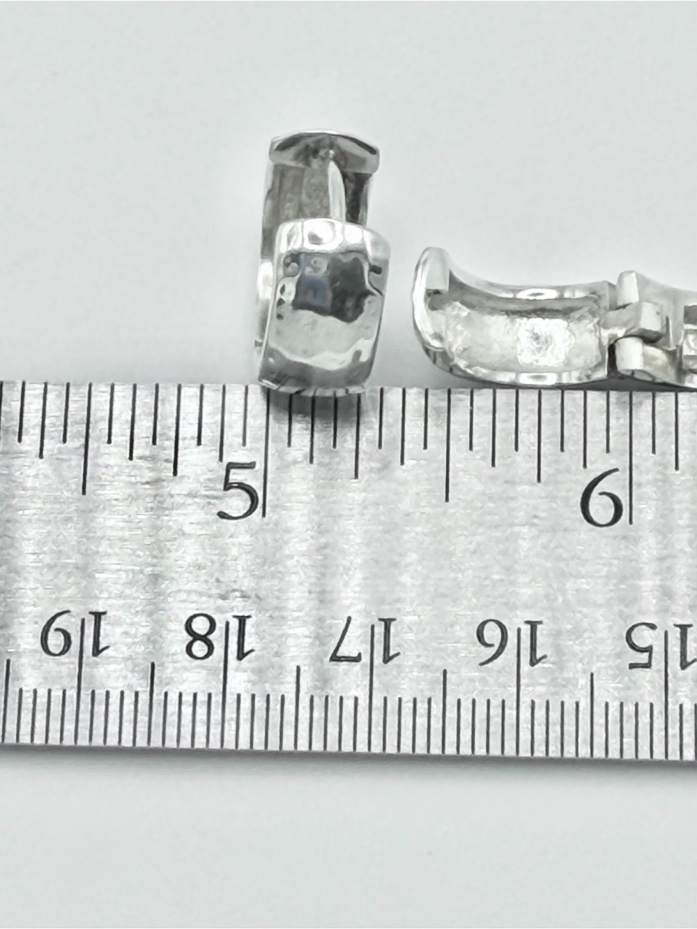 Silpada Hammered Sterling Silver Huggies - Hinged Hidden Clasp Hoop Earrings - Picture 12 of 13